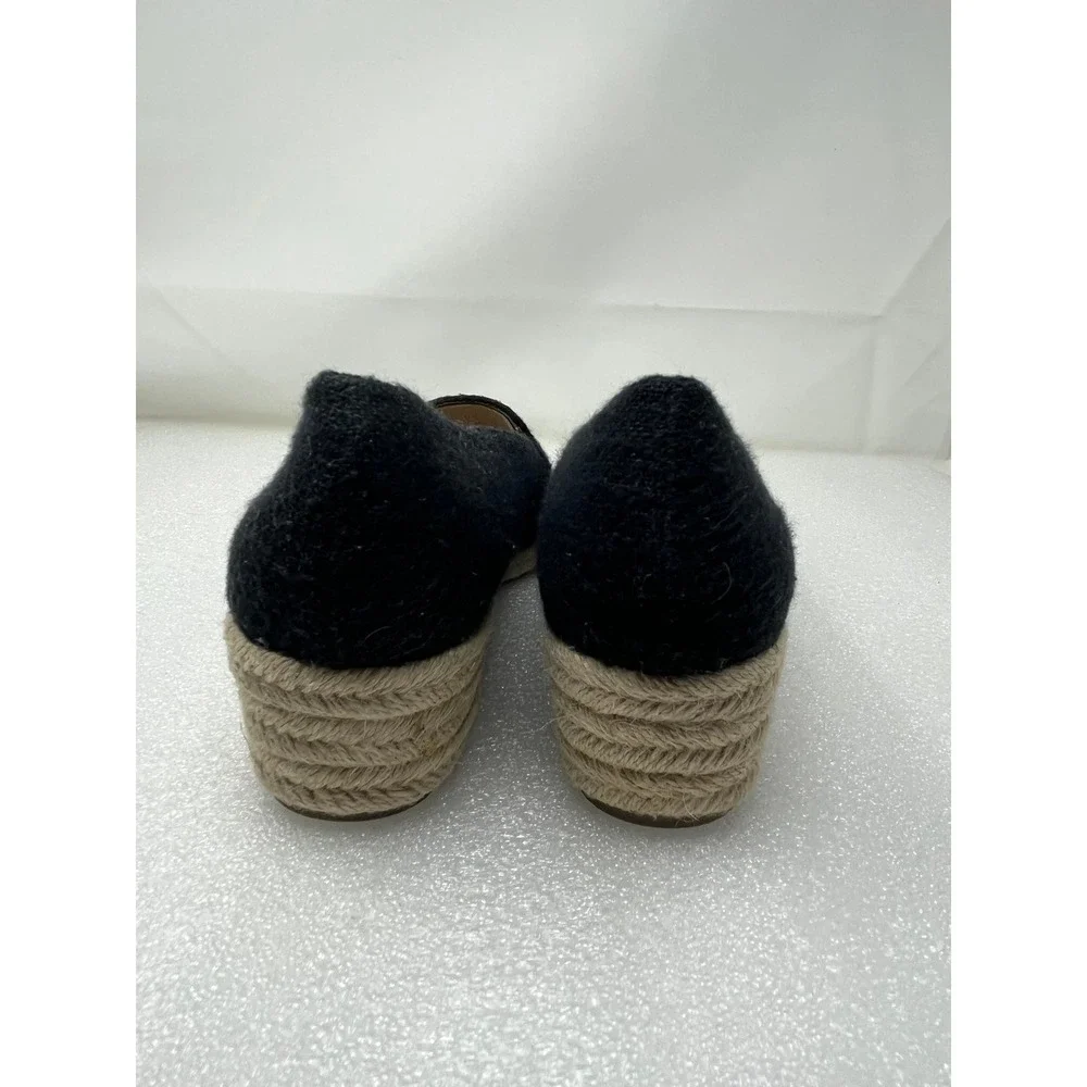 LifeStride Kamilla Black Fabric Espadrille Wedge Pumps Shoes Womens 11W